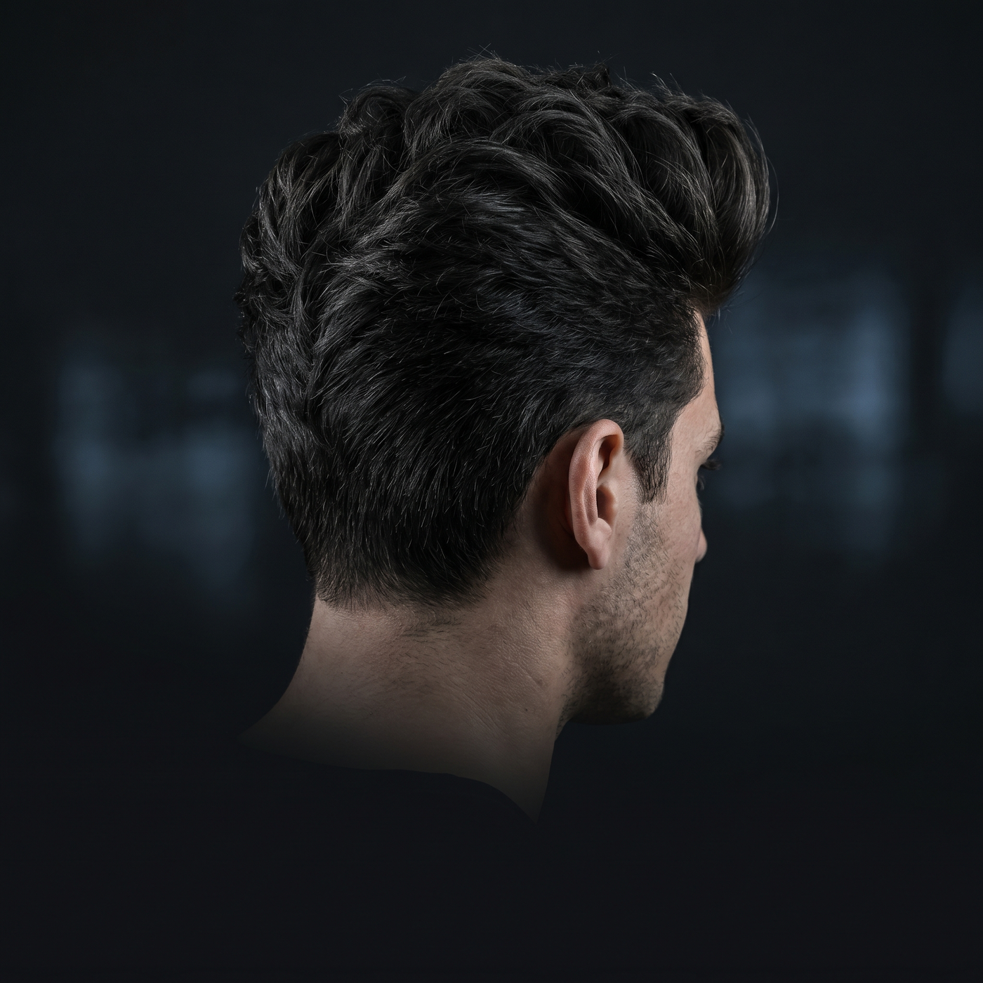 Styled men's hair with natural volume